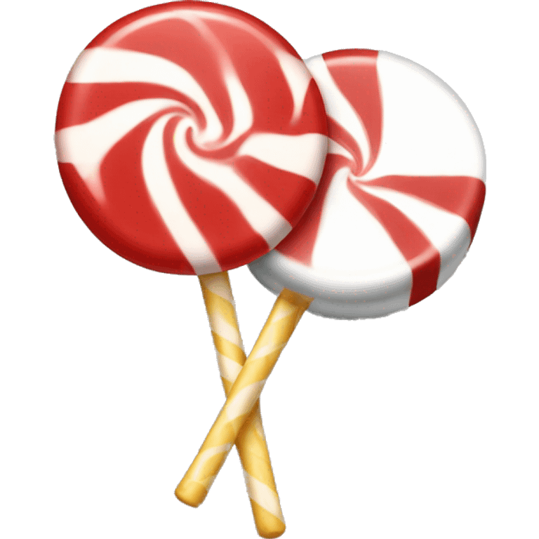 White and red circle candy  emoji