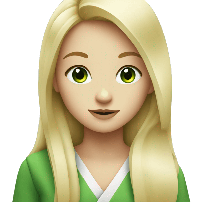 Blonde Long hair girl green eyes eating sushi emoji