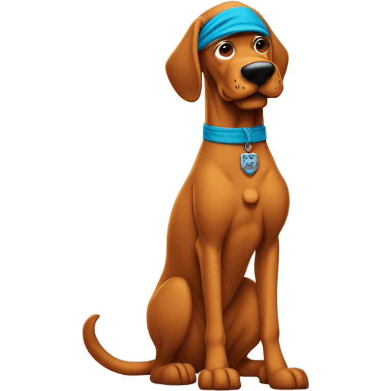 scooby doo the dog wearing a durag and doing hand signs emoji