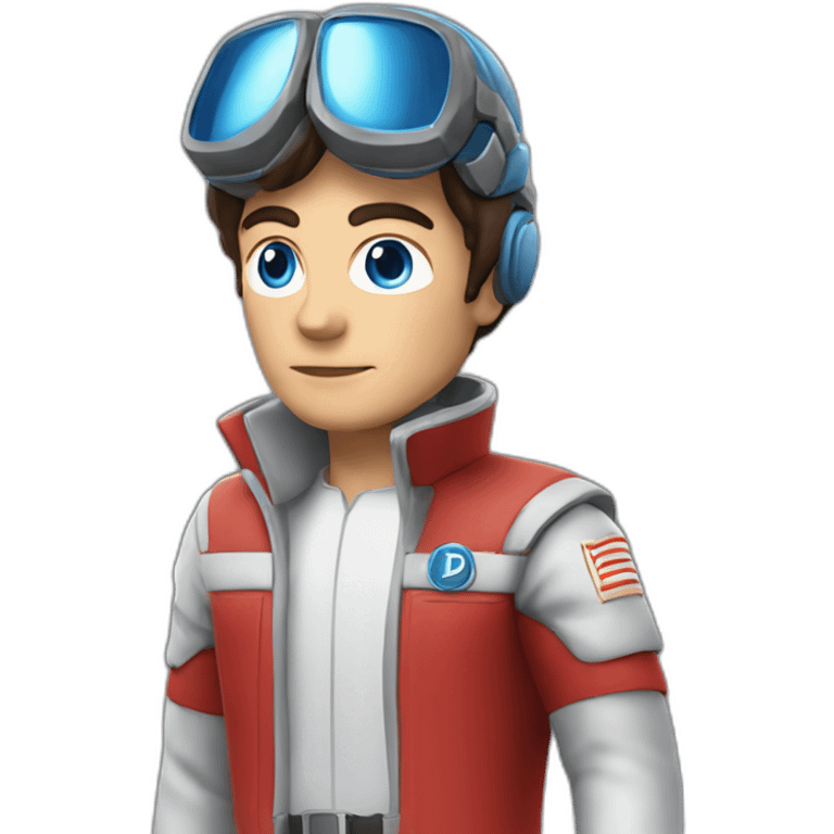 Alain delon blue eyes red space outfit full body emoji