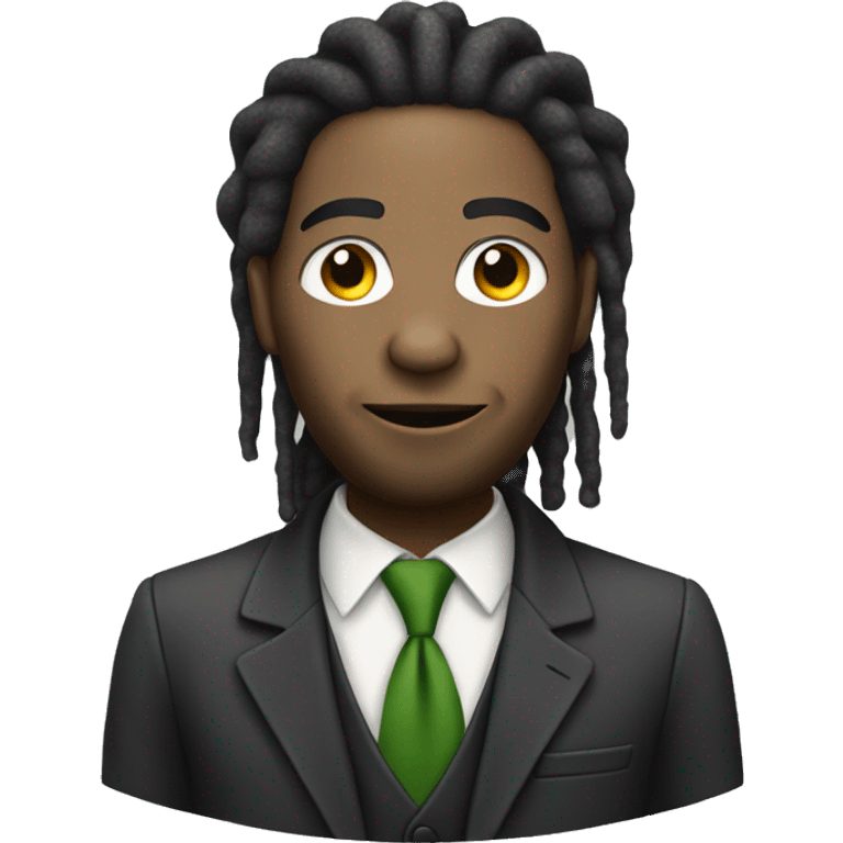 Rasta man with dreadlocks in a suit neutral skin tone emoji