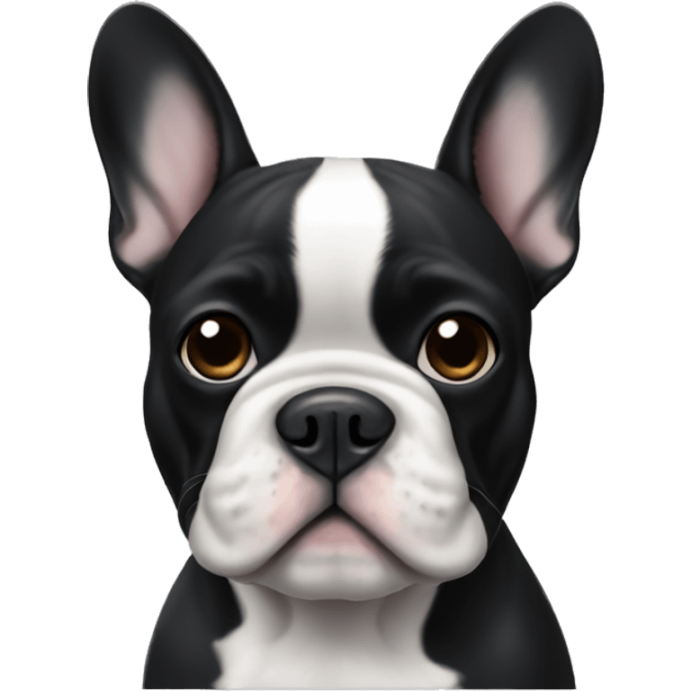 Black and white French bulldog emoji