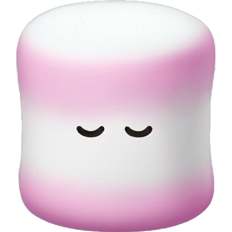 A marshmallow with pink, white, blue and yellow colour emoji