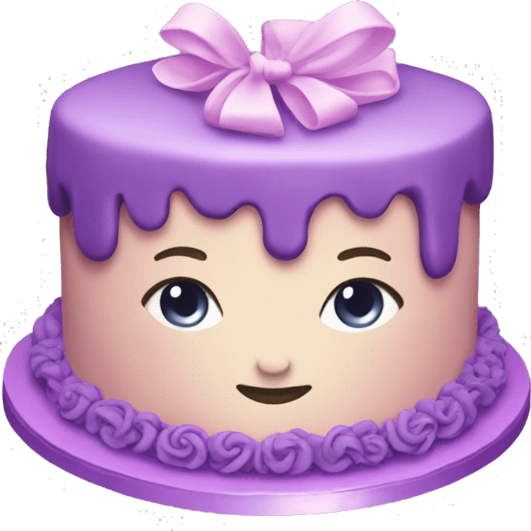 Purple girly cake emoji