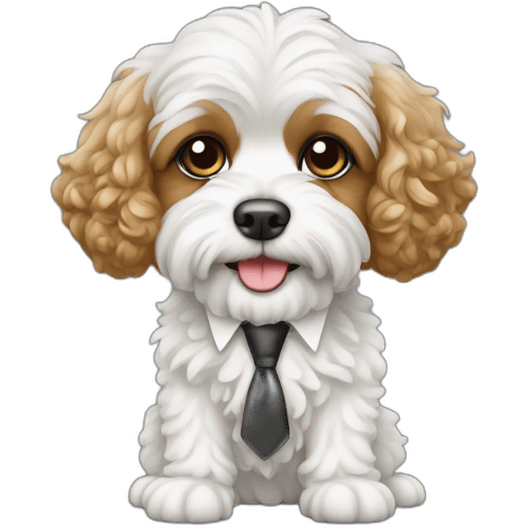 All White cavapoo as a lawyer emoji