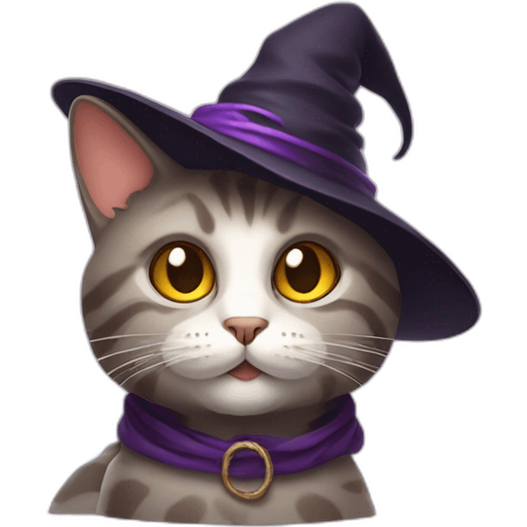 Cat with witch hat emoji