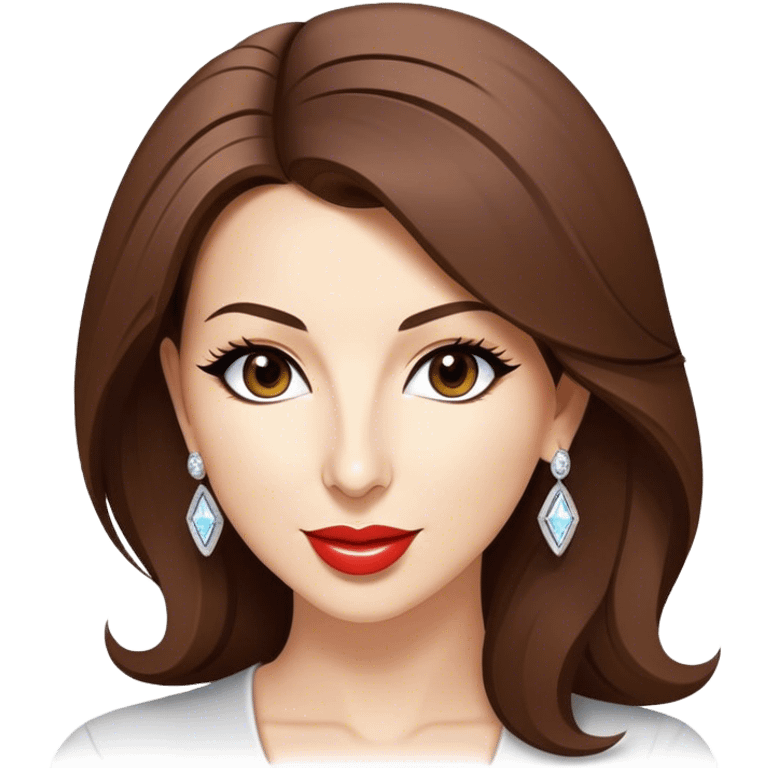 Cinematic Realistic Nancy Ajram Pop Culture Emoji, depicted with a charismatic modern portrayal of the celebrated singer rendered with crisp detail and energetic lighting. emoji