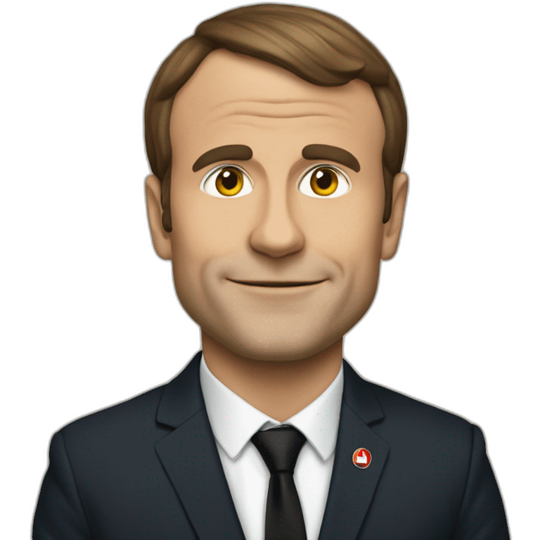 Macron avec un drapeau de Rennes emoji