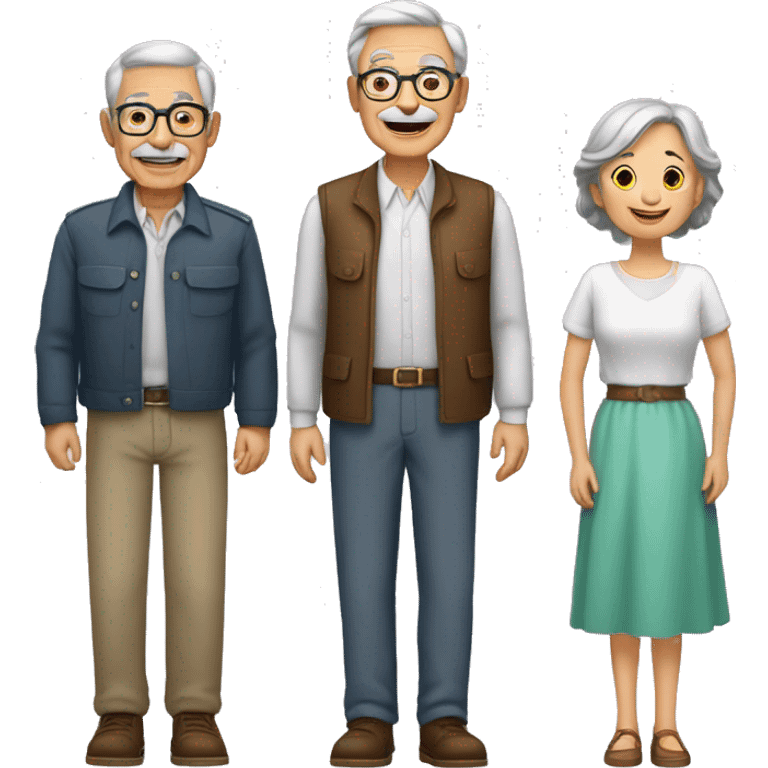 abuelo y nieta, hombre canoso y mujer joven emoji