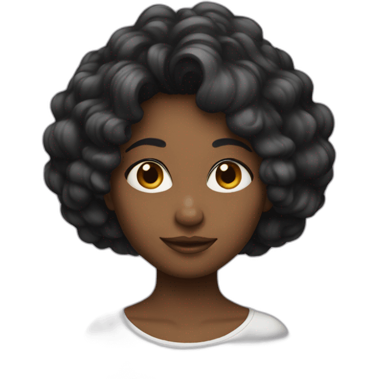 Fille cheveux noir emoji