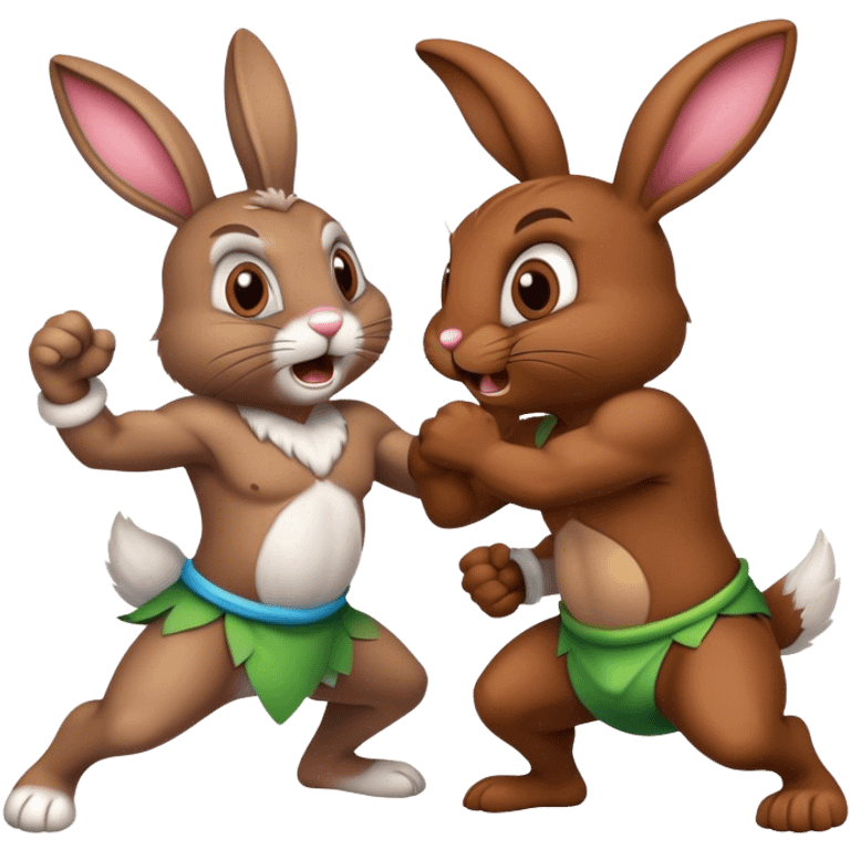 Easter bunny fighting a leprachaun  emoji