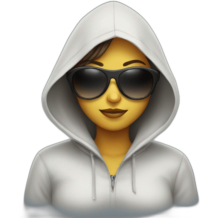 cool hooded girl with sunglasses emoji