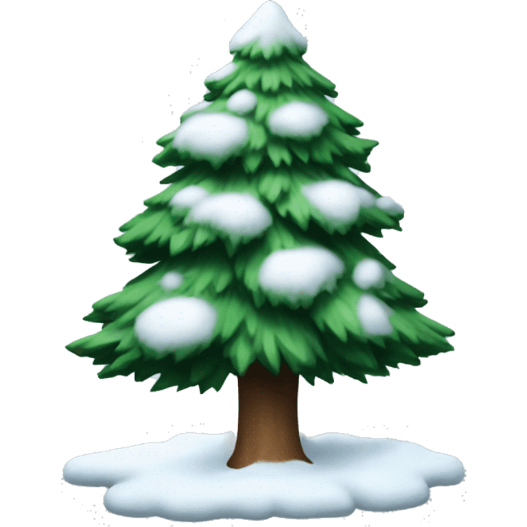 Evergreen tree with snow all over it emoji