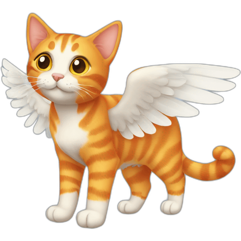 Orange tabby with wings emoji