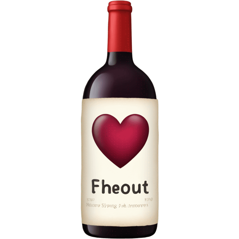 Wine with heart label emoji