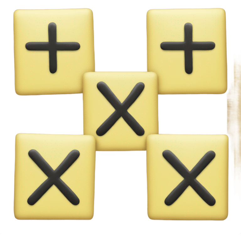 Light yellow tic tac toe  emoji