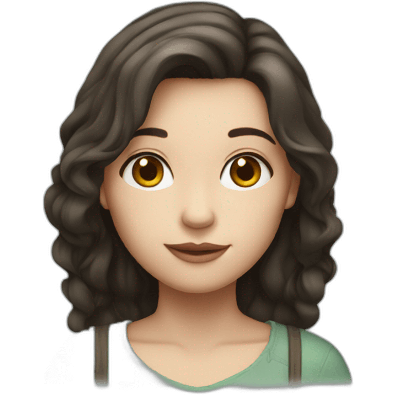 a girl with fair skin and shoulder-length dark hair emoji