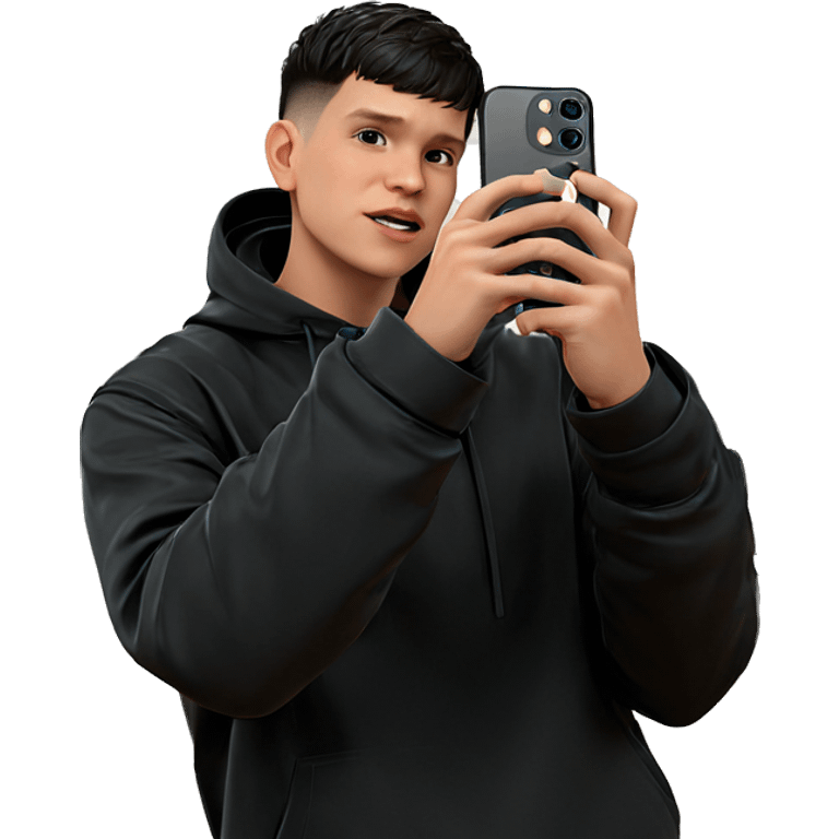 boy taking selfie indoors emoji