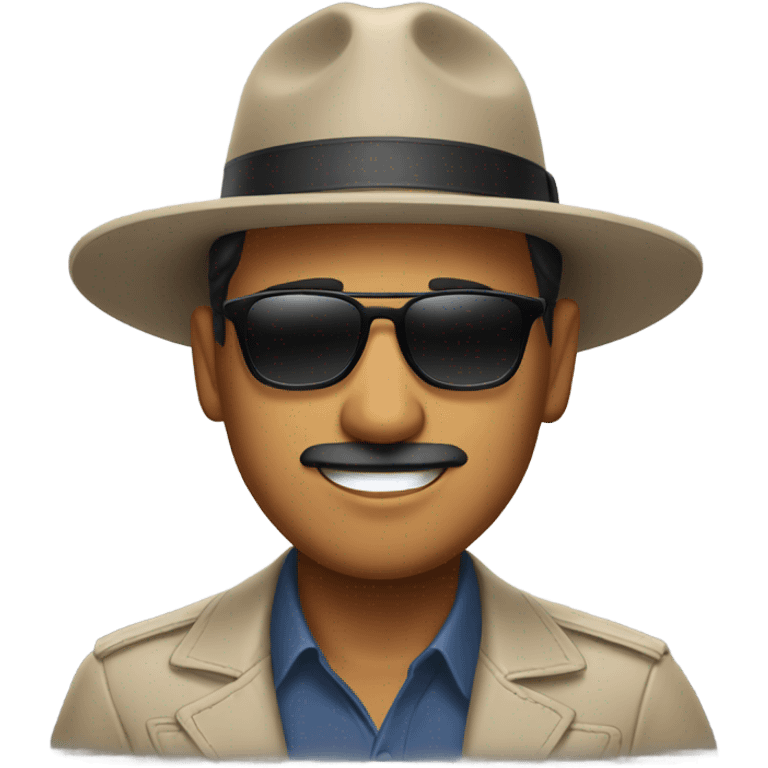 Mexican man wearing fedora and sunglasses emoji