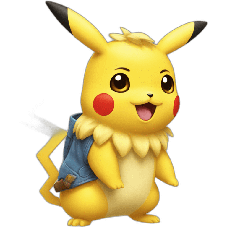 Pikachu qui dit bonjour emoji