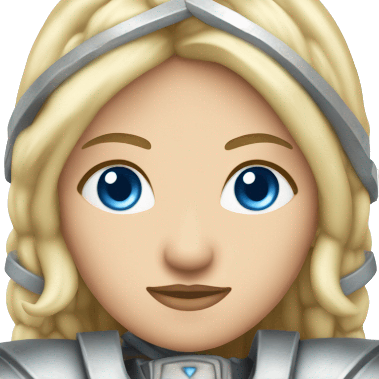 Caucasian blond valkyrie with blue eyes emoji