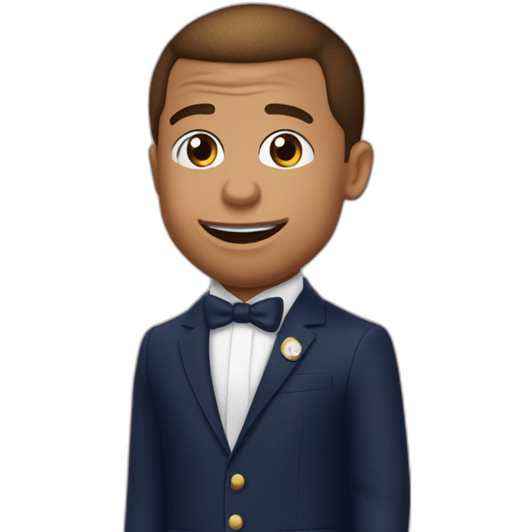 Mbappé faisant un bisous sur la bouche à Macron emoji