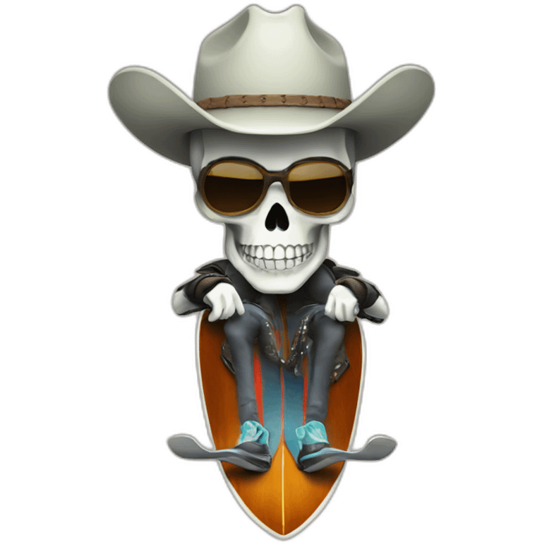 skull surfer cowboy emoji