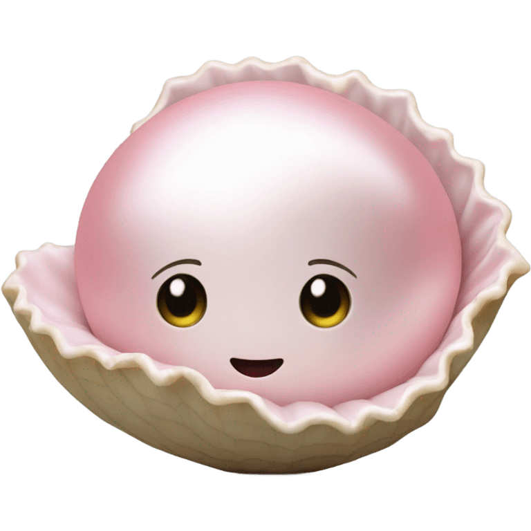 pearl in a shell light pink  emoji