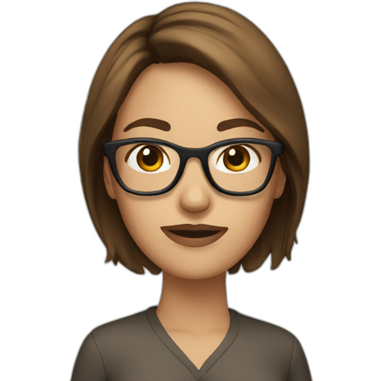 woman with brown hair and glasses emoji