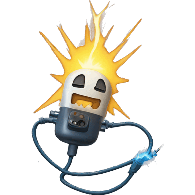 Emoji getting electrocuted emoji