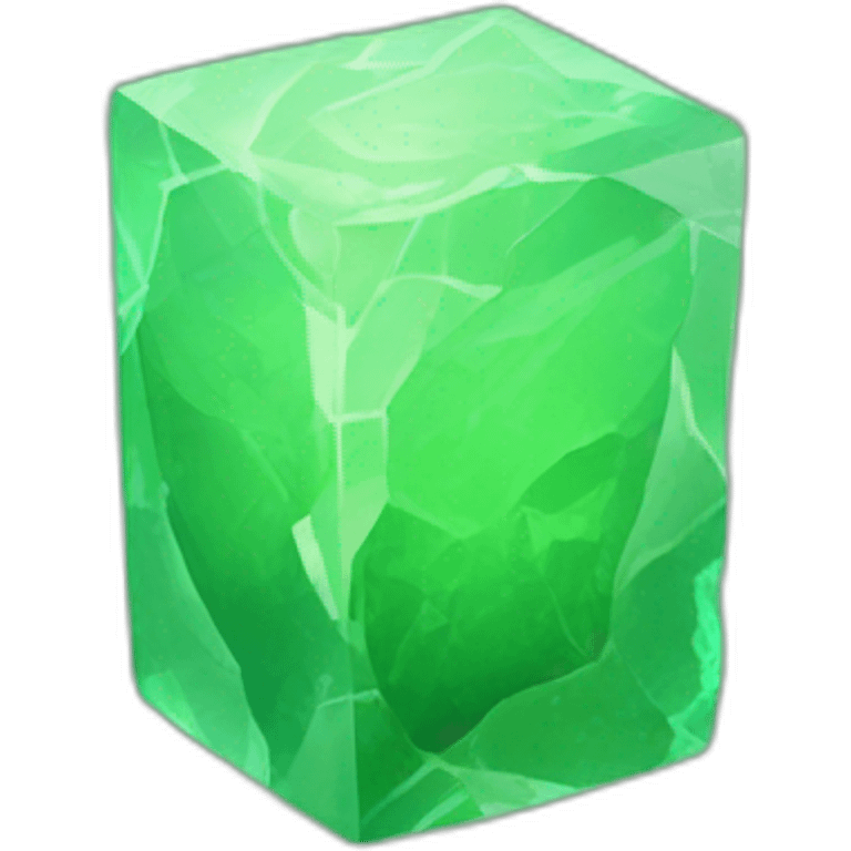 the case in the middle of the green stone glows emoji