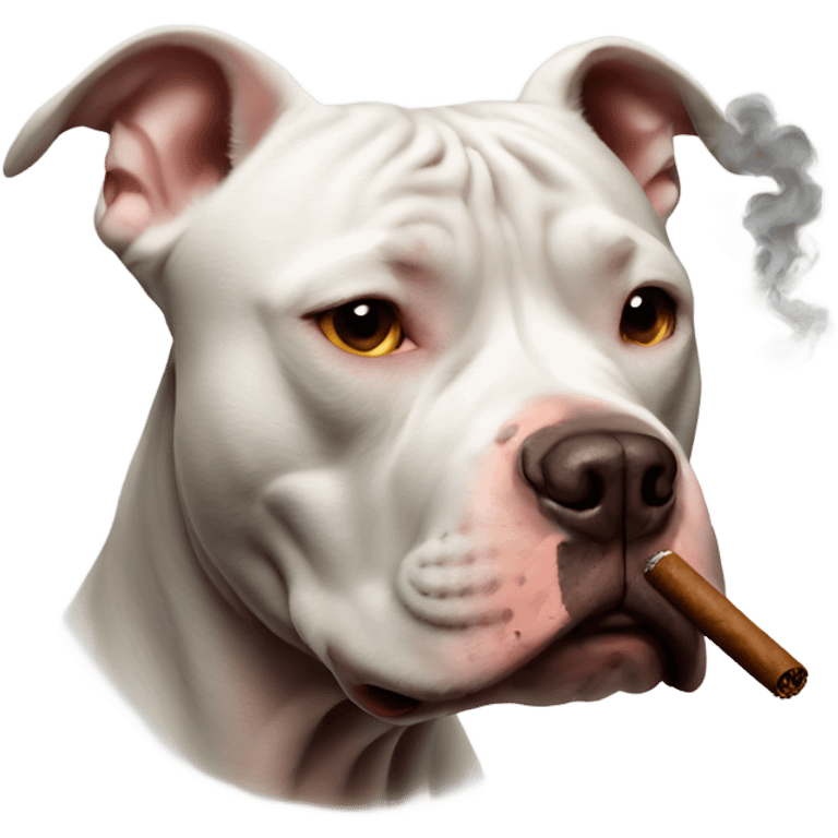 Pitbull smoking a cigar emoji