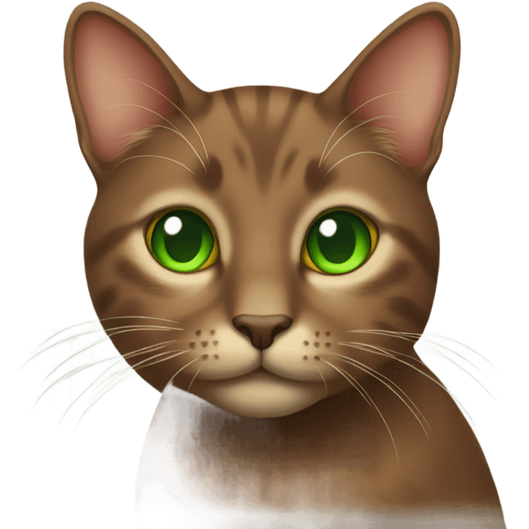 brown Cat with green eye  emoji