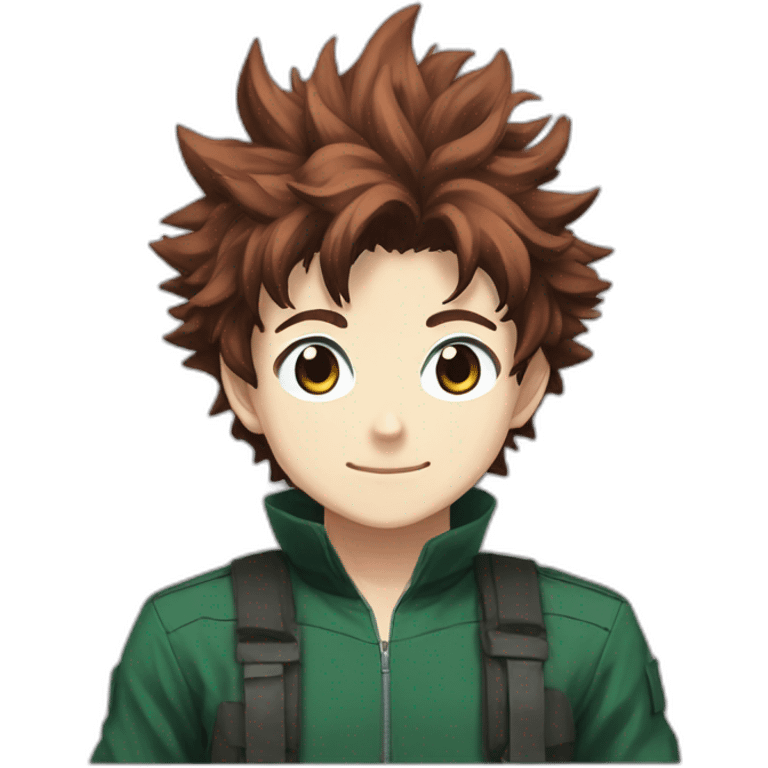 izuku midoriya with Brown haire and Brown eye emoji