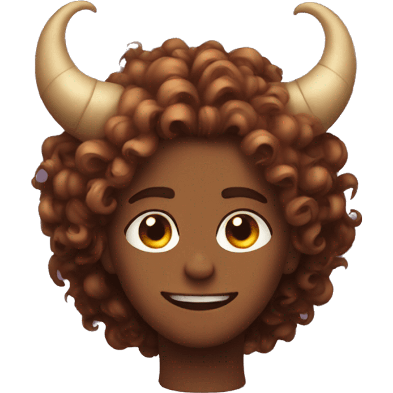 Demon in love with curly hair emoji