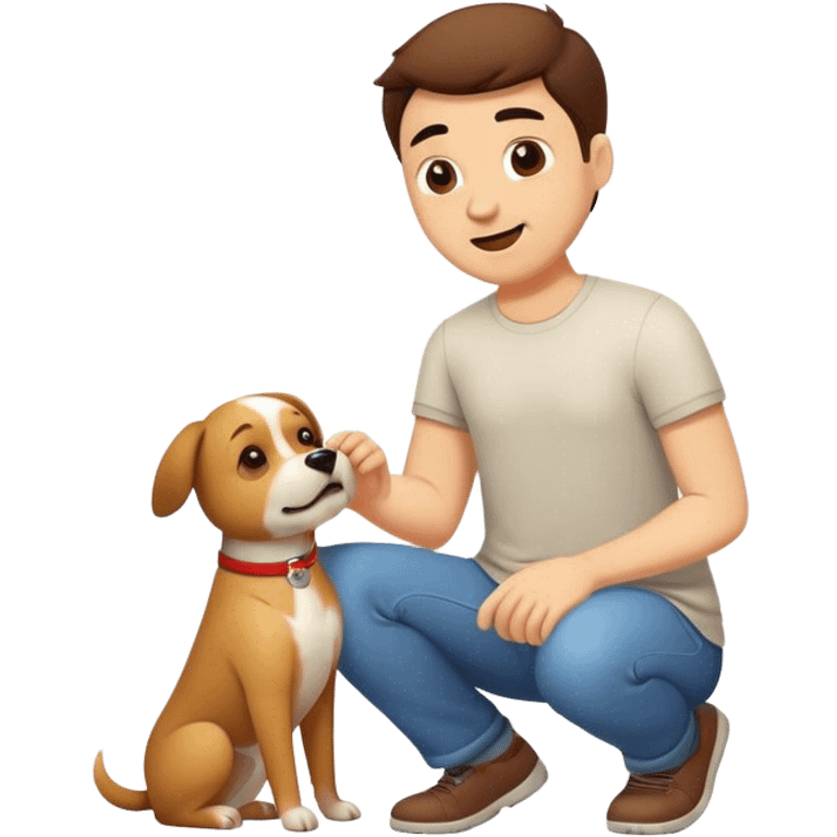 guy playing with dog emoji