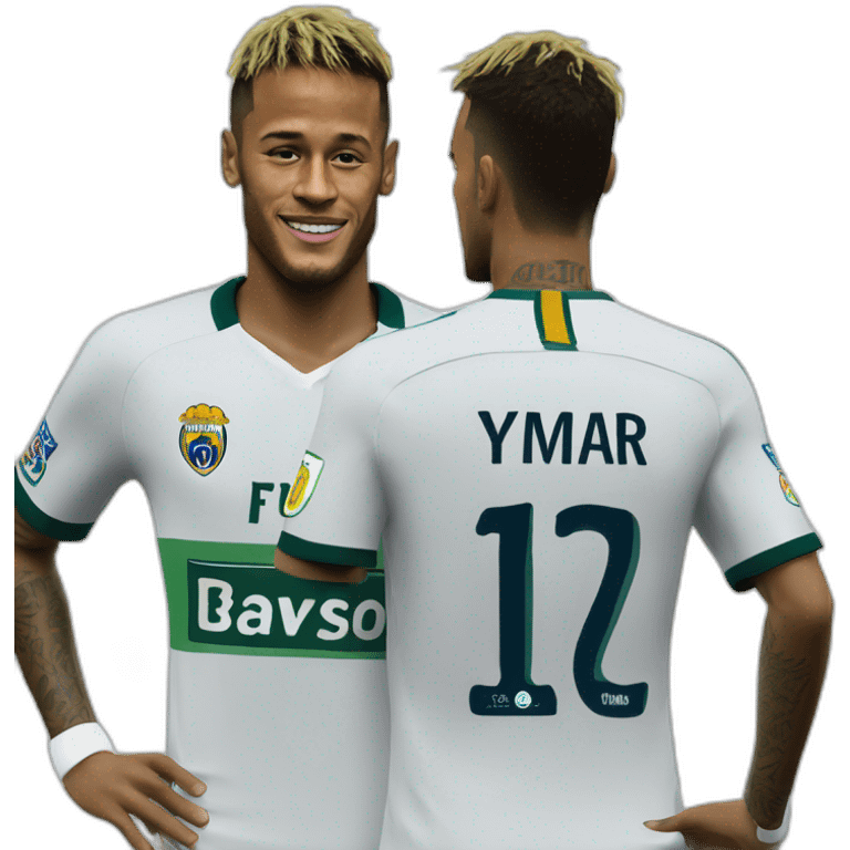 Neymar with Santos Futebol Clube jersey emoji