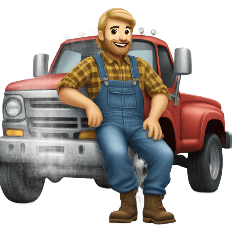 Hillbilly in a diesel truck emoji