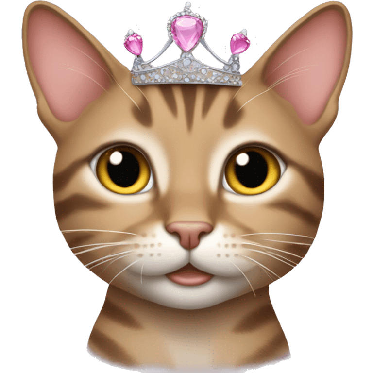 Tabby cat with a princess tiara emoji