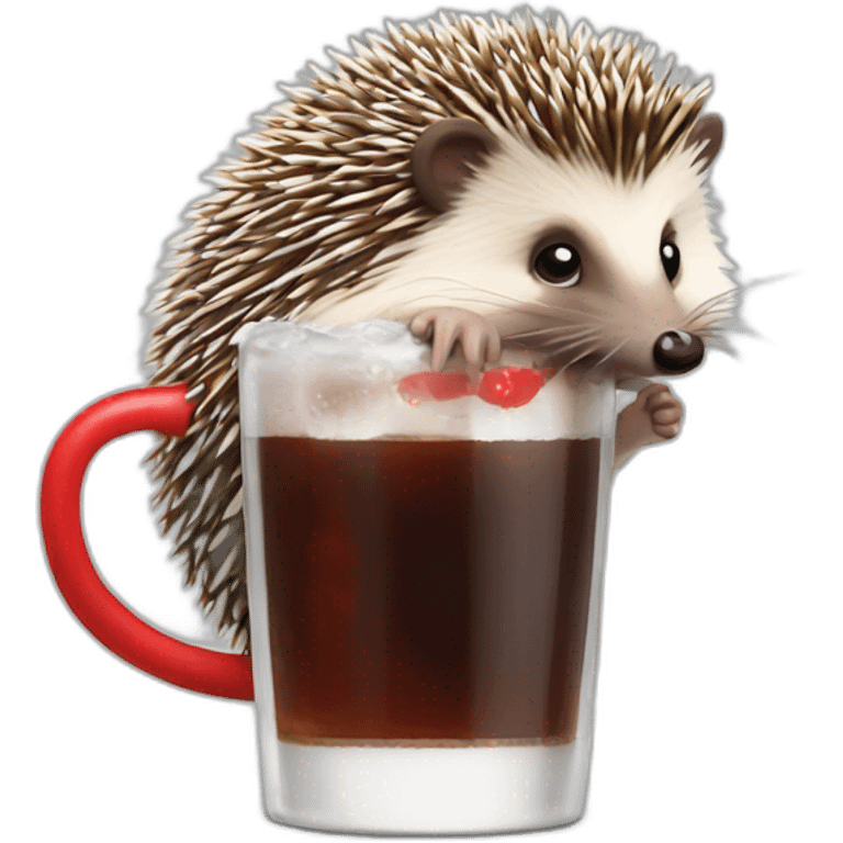 hedgehog drinking coke emoji