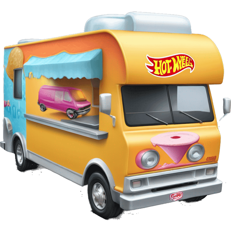 hot wheels sporty 20 foot long juice hole Ice Cream step van  emoji