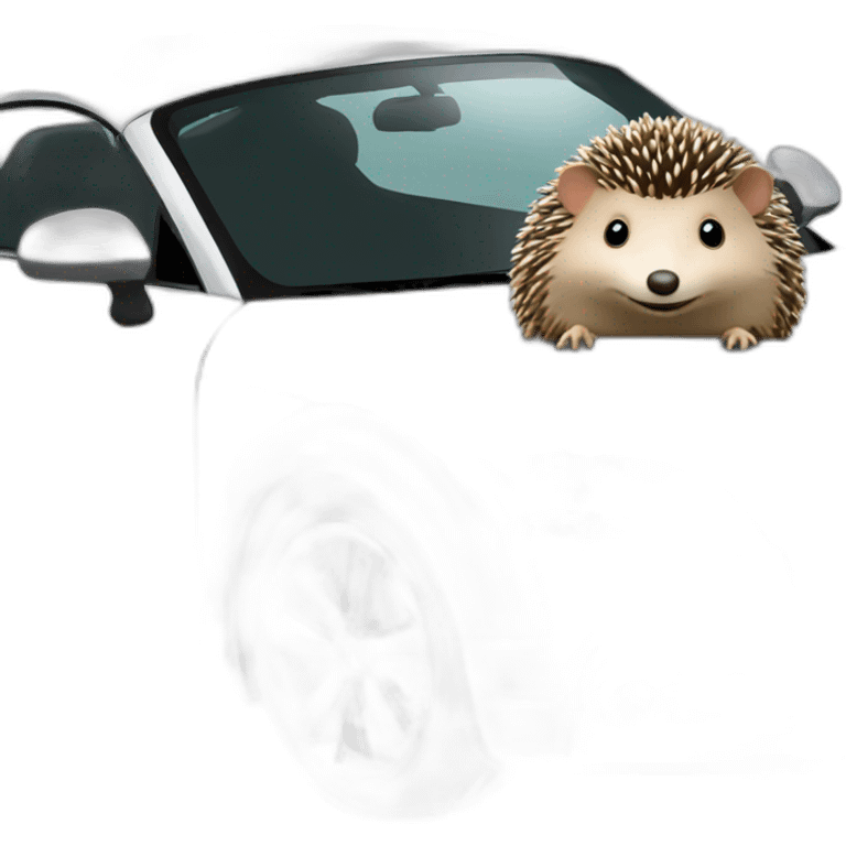 Hedgehog driving a audi TT car emoji