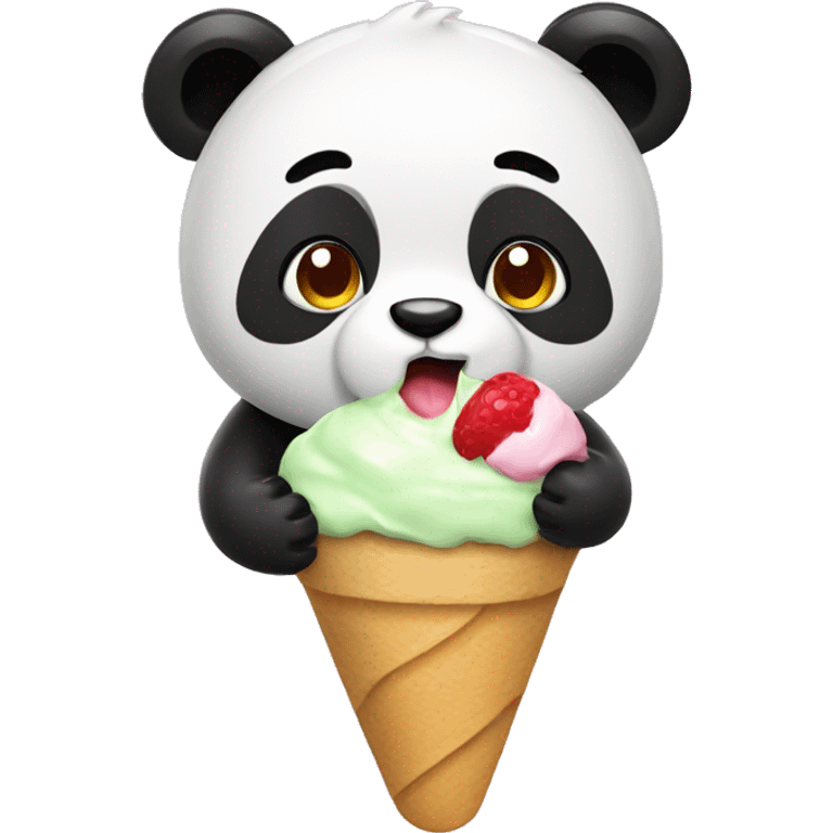 Panda eating ice cream emoji