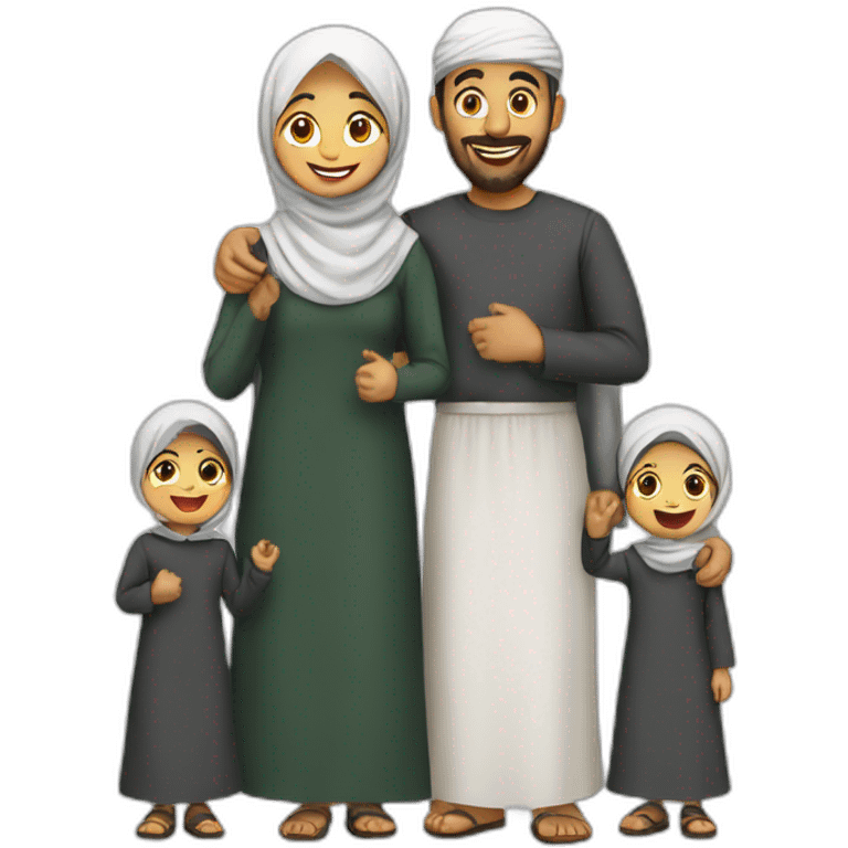 Happy Muslims family emoji