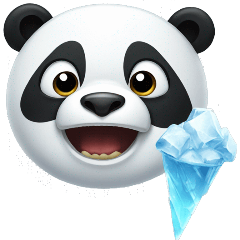 A Panda who eat ice emoji