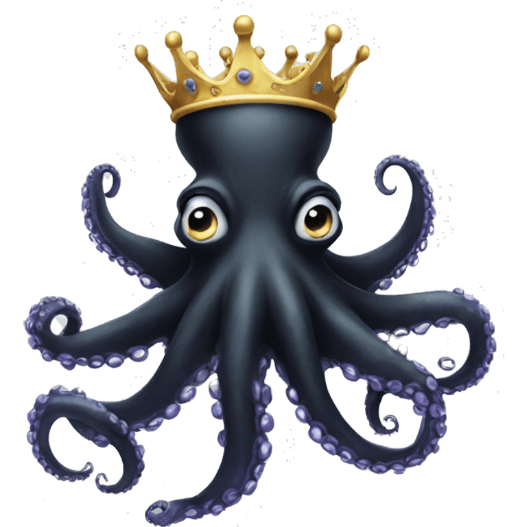 Black Octopus with crown emoji