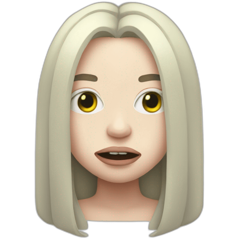 Billie Eilish evil face emoji