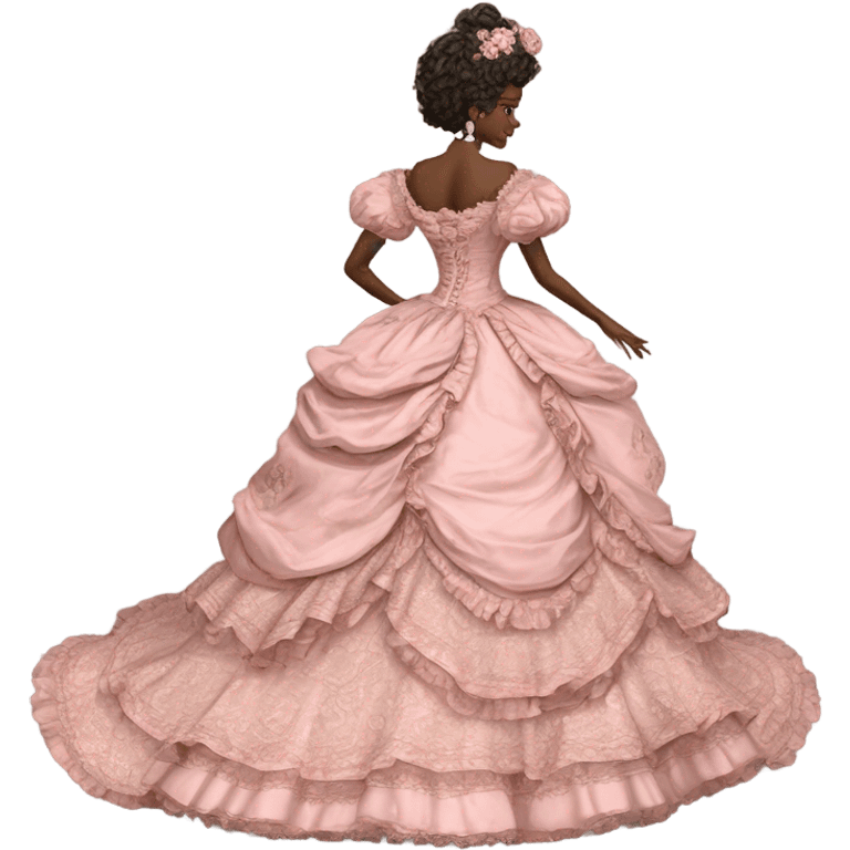 Beautiful highly detailed vintage pink rococo baroque gown emoji