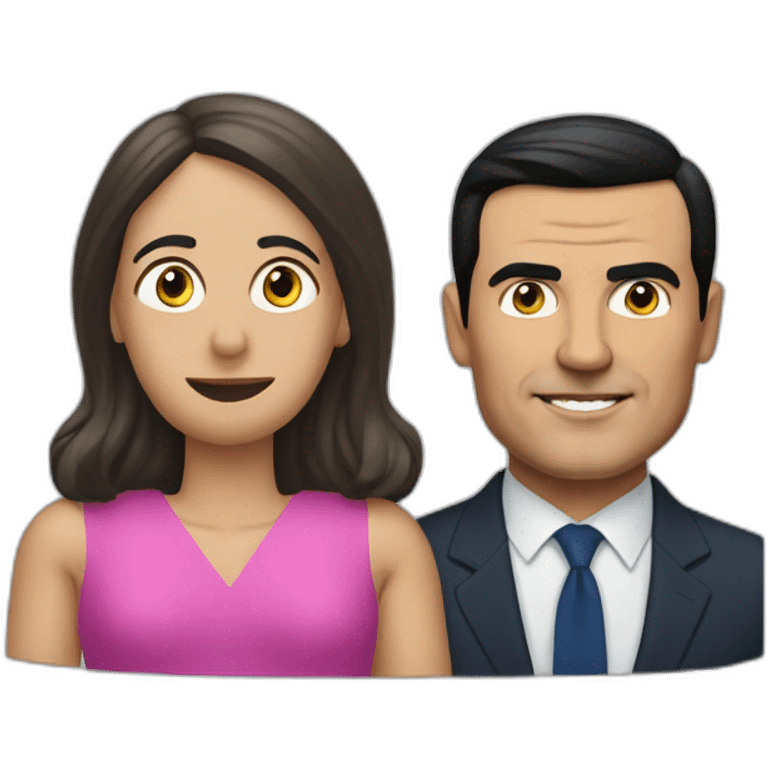 Pedro Sánchez and an inflatable woman emoji