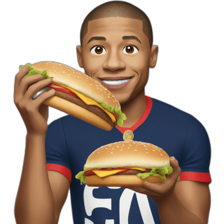 Mbappe eat at Burger king emoji